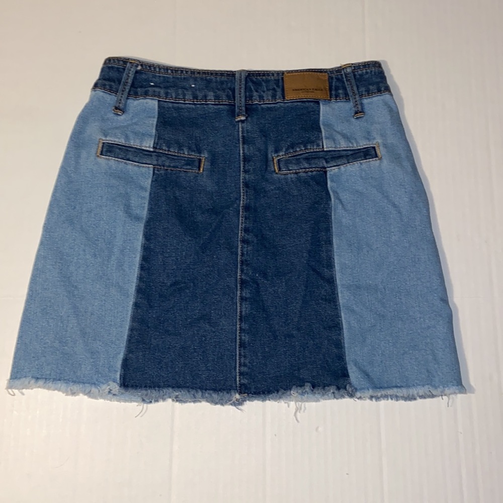 American Eagle Outfitters Women’s Hi-Rise Festival Mini Size 0 Blue Denim Skirt - Picture 2 of 5